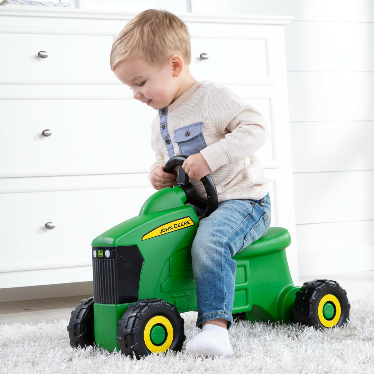 John Deere Ride On Toys Sit 'N Scoot Activity Tractor for Kids Ages 18 Months and Up, Green