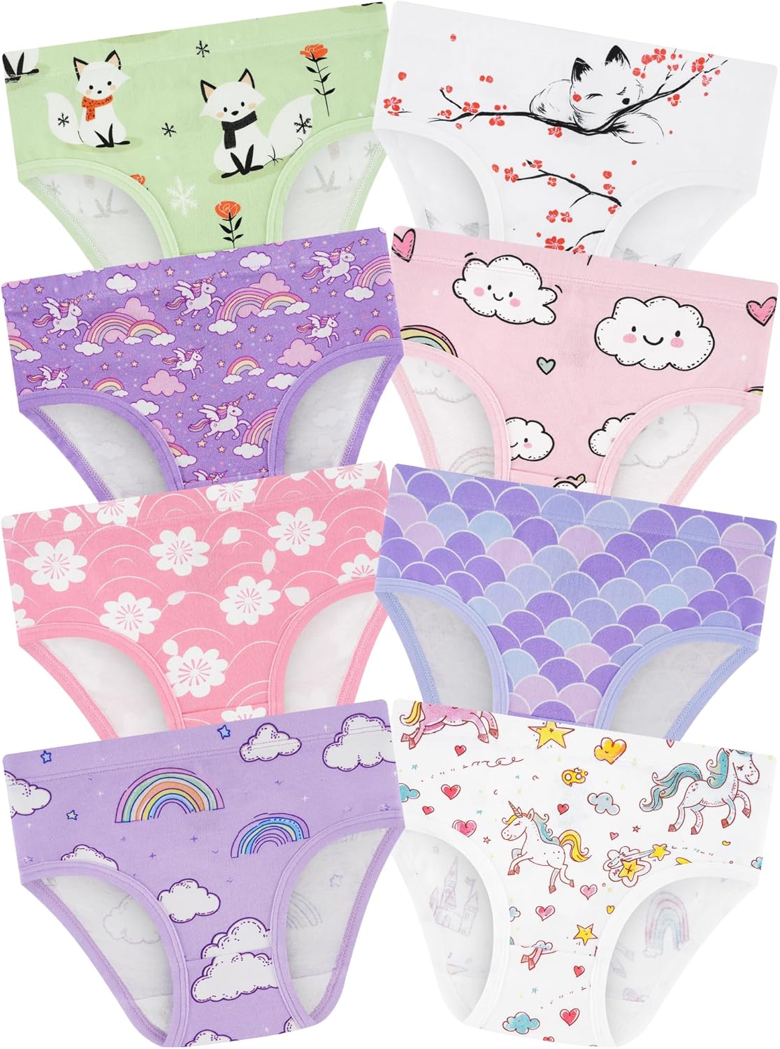 Girls' Underwear,Soft Cotton Tagless Panties for Toddlers' & Little Kids' Comfort,Breathable
