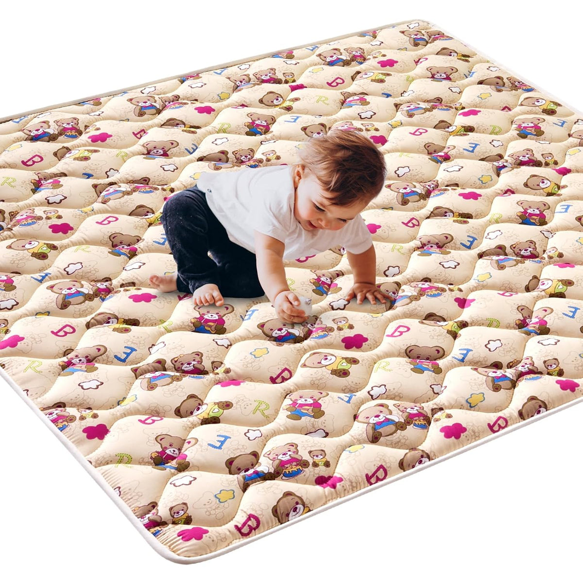 Vibe Bear High-Density Foam Baby Play Mat, 50x50 Inches Thicken One-Piece Comfortable and Soft Baby
