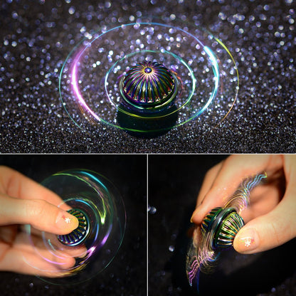 Solid Metal Sphere Fidget Spinner Iridescent Sensory Hand Finger Spinning Toy ADD ADHD Stress