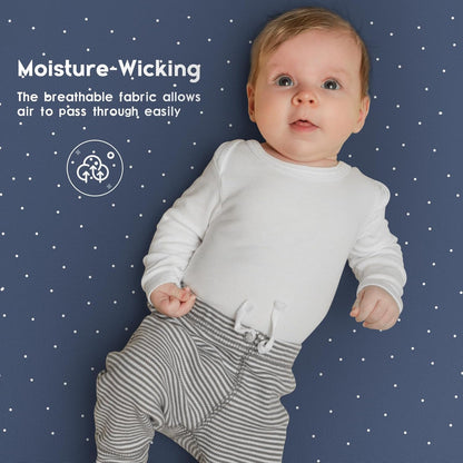 Yoofoss Pack and Play Sheets Fitted, Mini Crib Sheets 2-Pack for Pack N Play Mattress, Stretchy