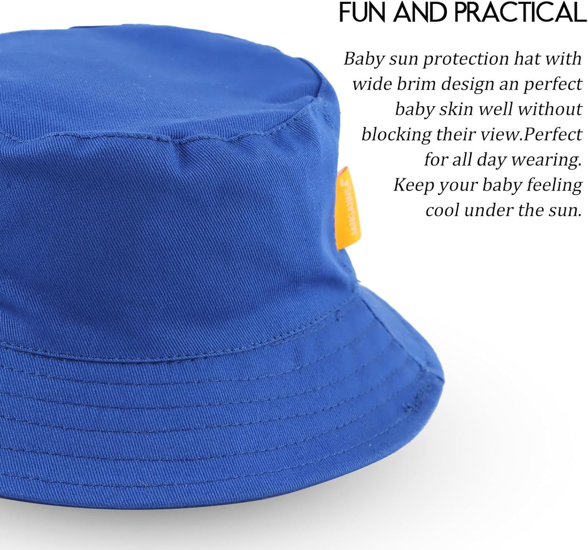 JANGANNSA Cotton Baby Sun Hat Infant Toddler Boys Girls Bucket Hats Summer Sun Protection Kids