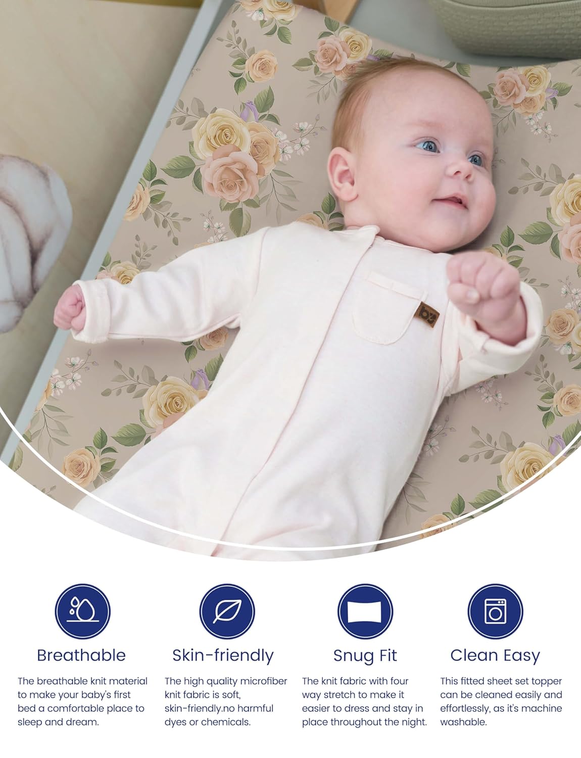 TotAha Changing Pad Cover, Buttery Soft Diaper Changing Pad Covers for Girls Boys, Super Stretchy