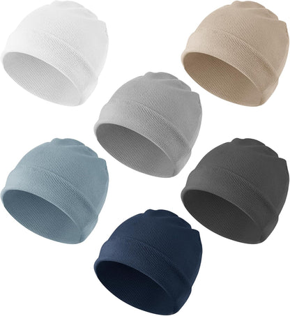 Konssy 6 Pack Baby Beanie Hats for Unisex, Toddler Beanies Baby Girl Boy Hat Warm Cap for Infant