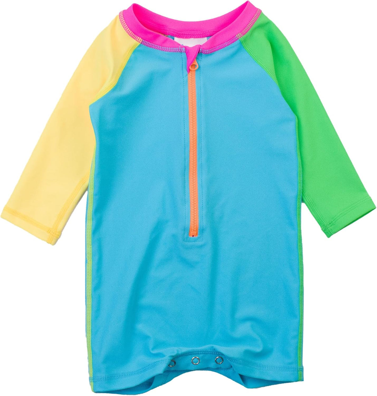 RUGGEDBUTTS Baby/Toddler Boy Swimsuit, One Piece Zipper Rash Guard Sunsuit with UPF 50+ Sun
