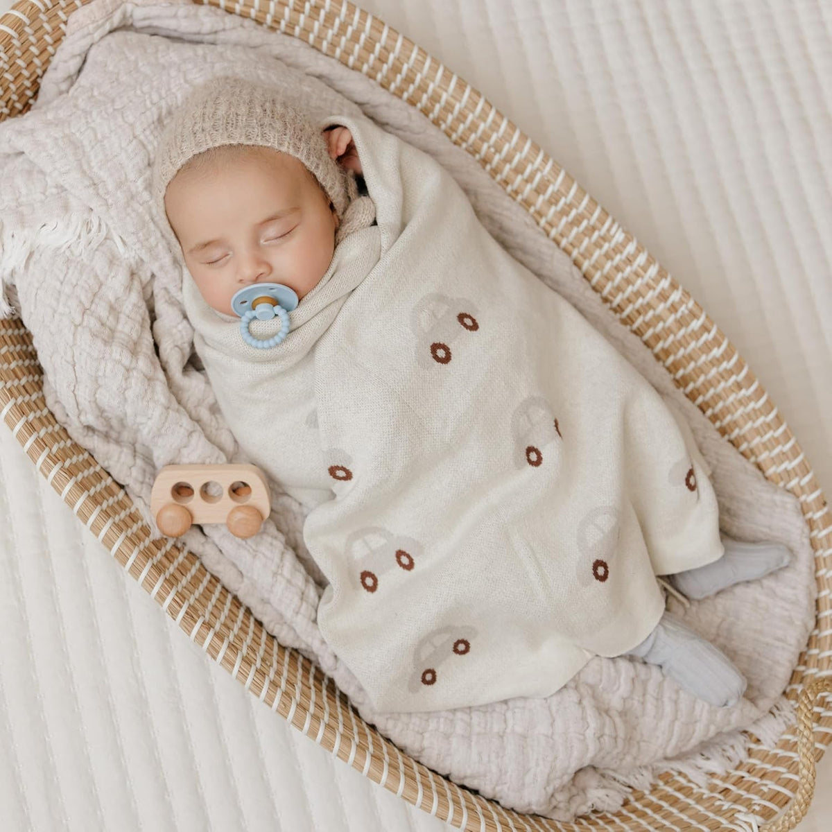 Baby Blanket for Boys 100% Cotton Buttery Soft Cozy Receiving Swaddle Crib Stroller Blanket for