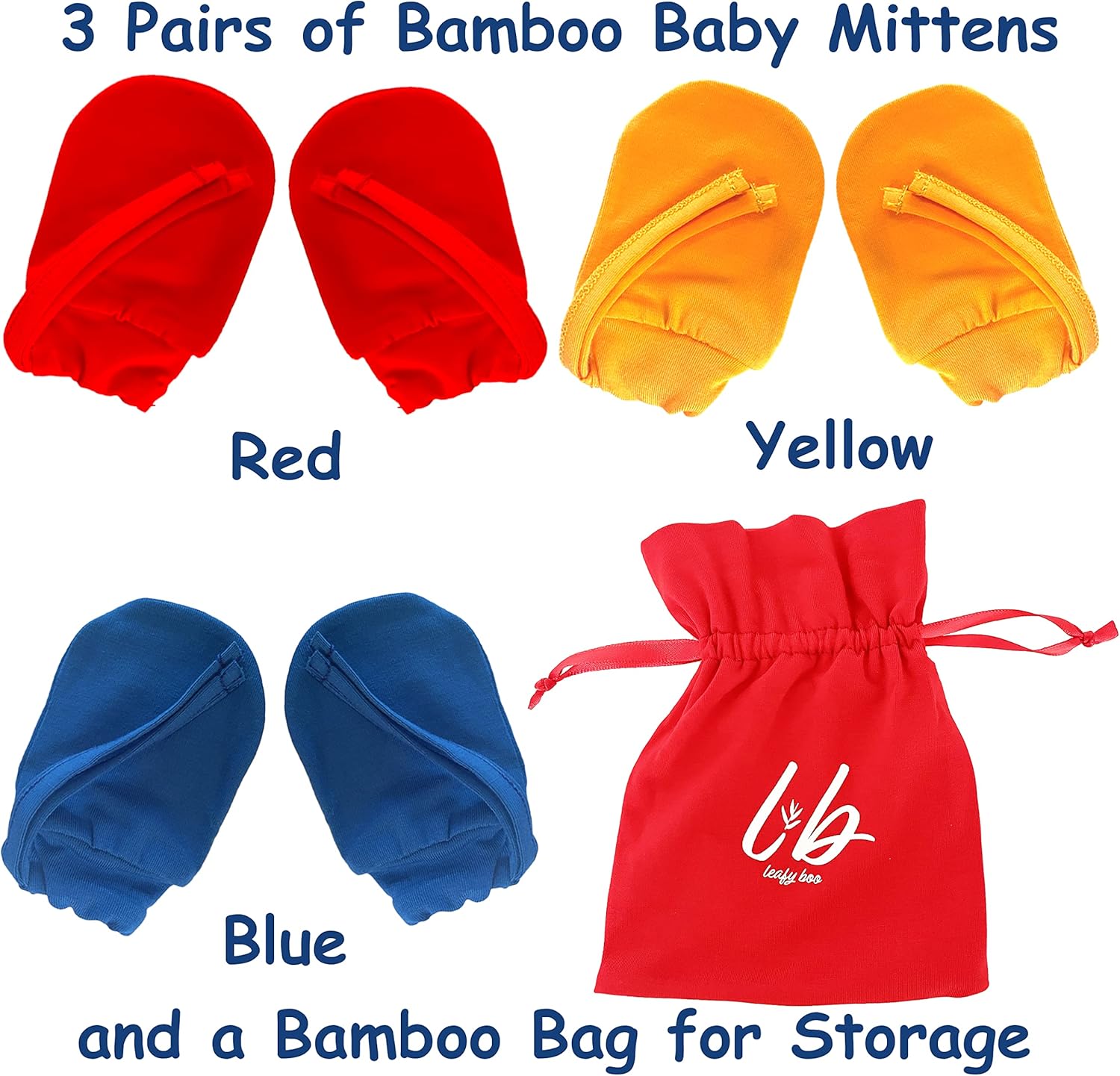 Bamboo Baby Mittens for Eczema, 0-6 Months, Baby Gloves for Dry Skin, Overnight Moisturizing