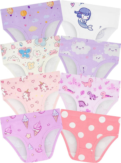 Girls' Underwear,Soft Cotton Tagless Panties for Toddlers' & Little Kids' Comfort,Breathable