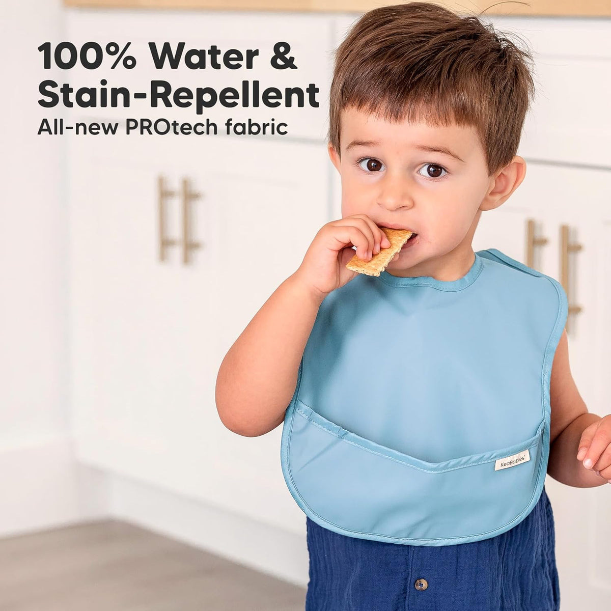 3-Pack Waterproof Baby Bibs for Eating - Lightweight Toddler Feeding Bibs with Large Food Catcher
