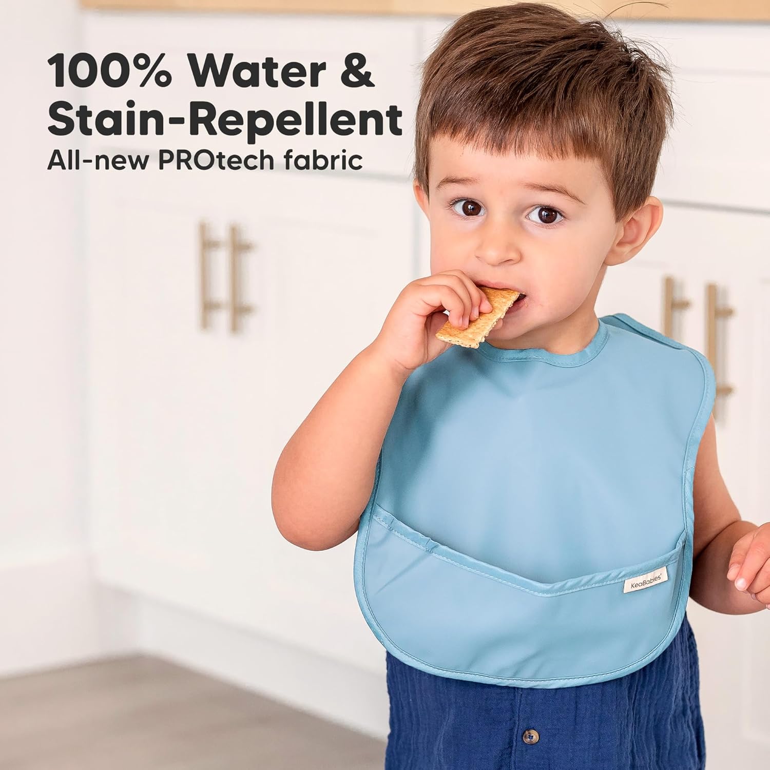 3-Pack Waterproof Baby Bibs for Eating - Lightweight Toddler Feeding Bibs with Large Food Catcher
