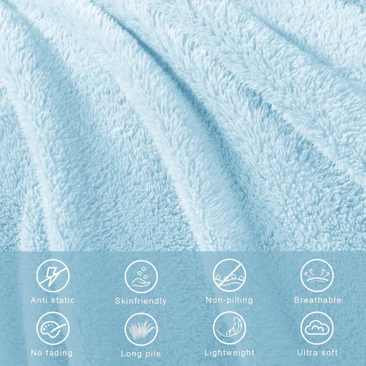 Exclusivo Mezcla Soft Fleece Throw Blanket for Couch, Super Soft Velvet Plush Bed Blanket, Fuzzy