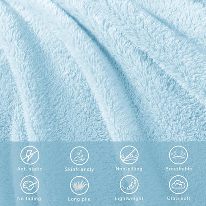 Exclusivo Mezcla Soft Fleece Throw Blanket for Couch, Super Soft Velvet Plush Bed Blanket, Fuzzy