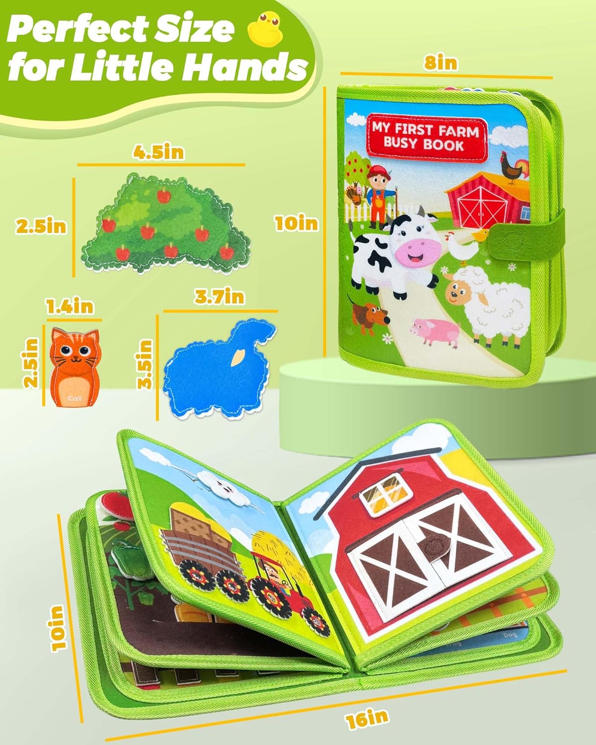 Busy Book for Toddlers 1-3, Montessori Toys for 1 2 Year Old Boy Girl Birthday Gifts, Busy Board