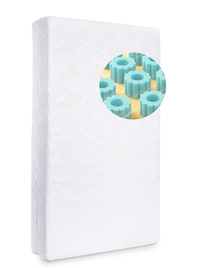 BABELIO Ergonomic Zoning Crib Mattress Dual-Sided Memory Foam Waterproof 6" Thick Toddler Mattress