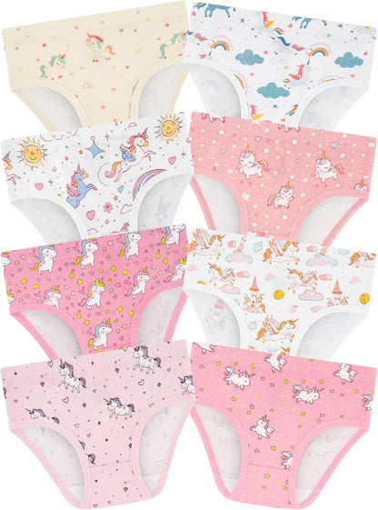 Girls' Underwear,Soft Cotton Tagless Panties for Toddlers' & Little Kids Comfort,Breathable