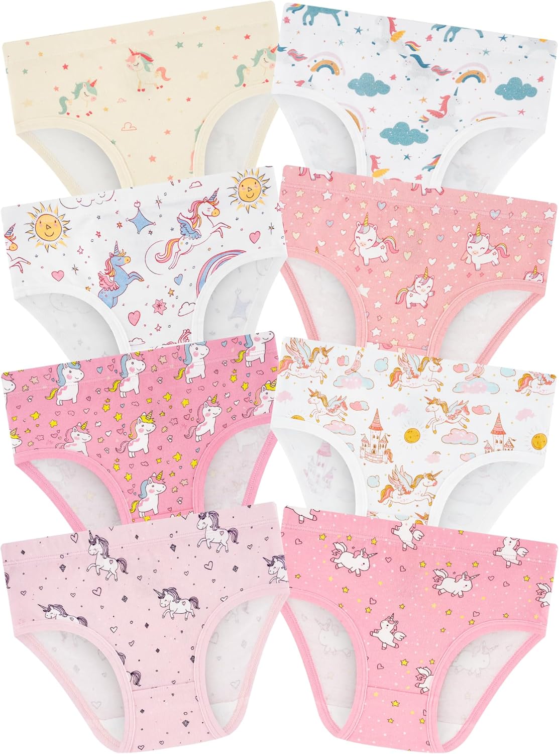 Girls' Underwear,Soft Cotton Tagless Panties for Toddlers' & Little Kids Comfort,Breathable