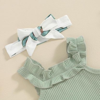 fhutpw Baby Girl Clothes Summer Cute Outfits 3 6 12 18 Months Spaghetti Strap Romper & Floarl