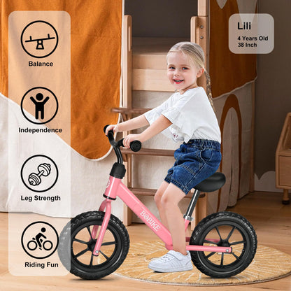 Bobike Toddler Balance Bike Toys for 2 to 5 Year Old Girls Boys Adjustable Seat and Handlebar