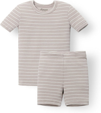 AVAUMA Stripe Pattern Baby Boys Girls Pajama Set Kids Toddler Snug fit Ribbed Sleepwear pjs for