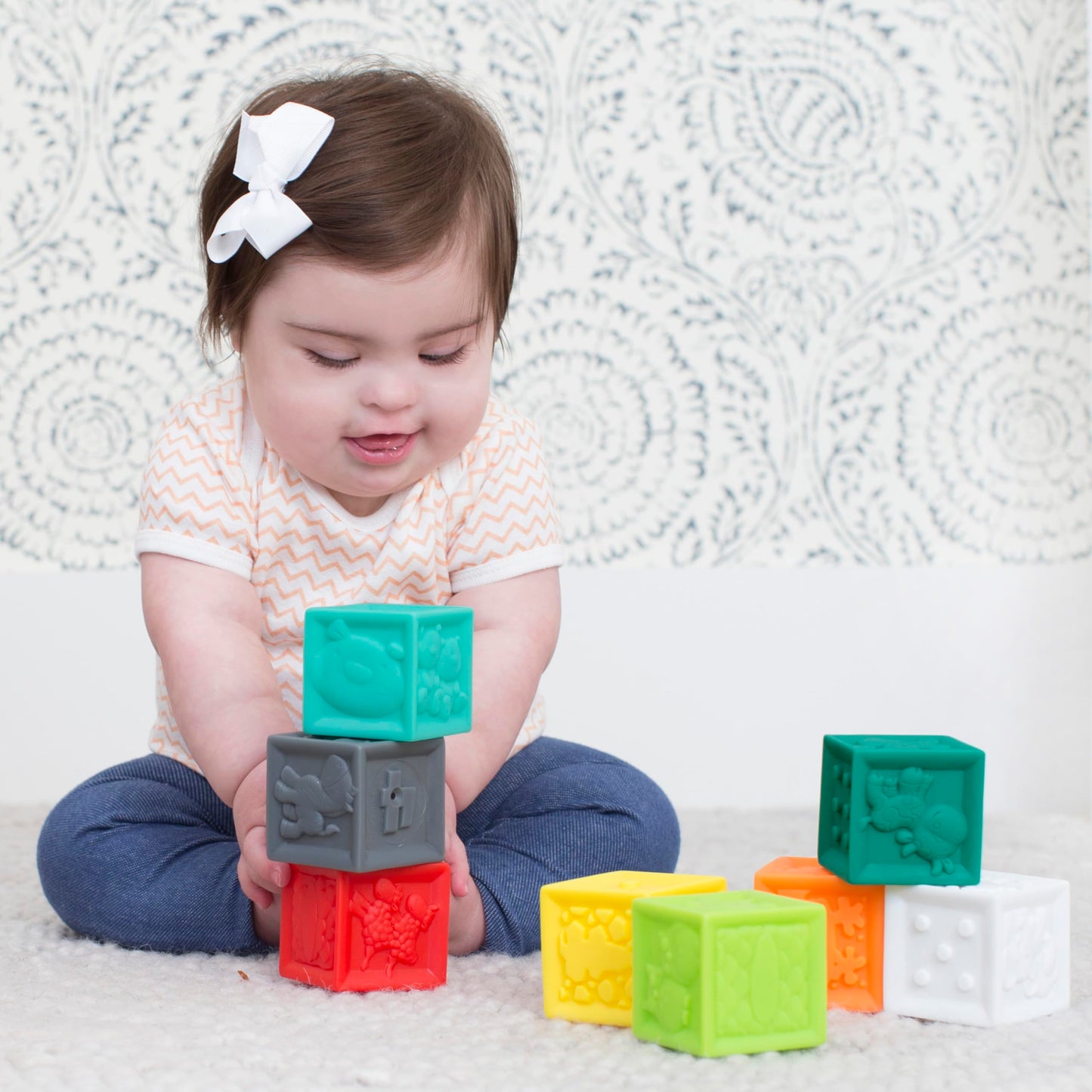 Infantino Squeeze and Stack Block Set, Soft Blocks, 6+ Months