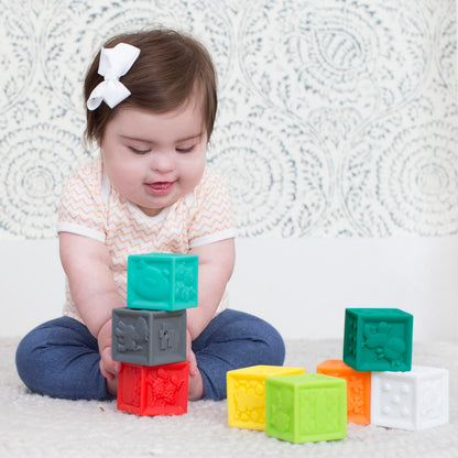 Infantino Squeeze and Stack Block Set, Soft Blocks, 6+ Months