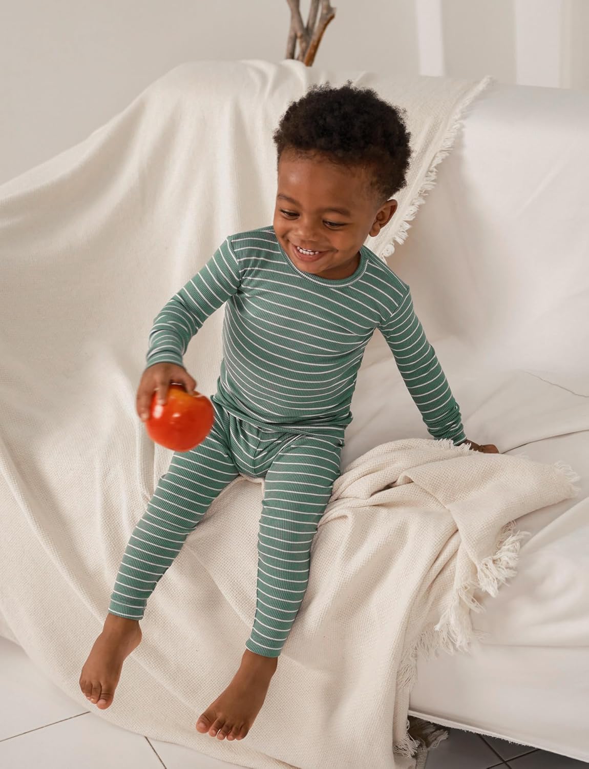 AVAUMA Stripe Pattern Baby Boys Girls Pajama Set Kids Toddler Snug fit Ribbed Sleepwear pjs for