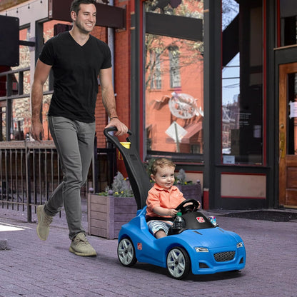 Step2 Whisper Ride Cruiser Kids Push Car, Ride On Toy, Stroller Substitute, Includes Seat Belt &