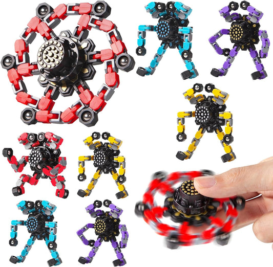 Transformable Fidget Spinners 8 Pcs for Kids and Adults Stress Relief Sensory Toys for Boys and
