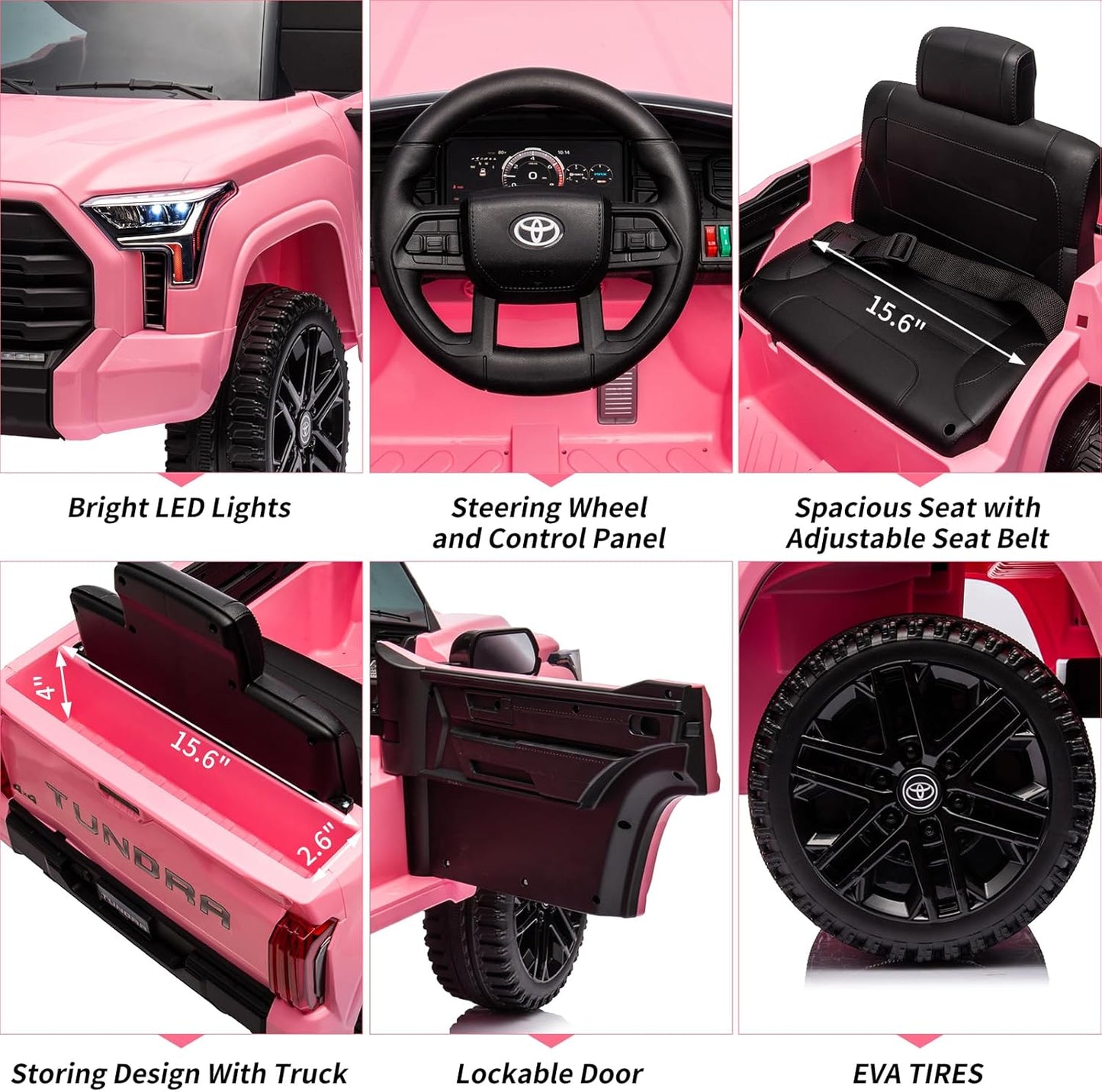 Electric Car for Kids, Licensed Toyota Tundra 12V Electric Truck, Off-Road Kids Car w/Remote