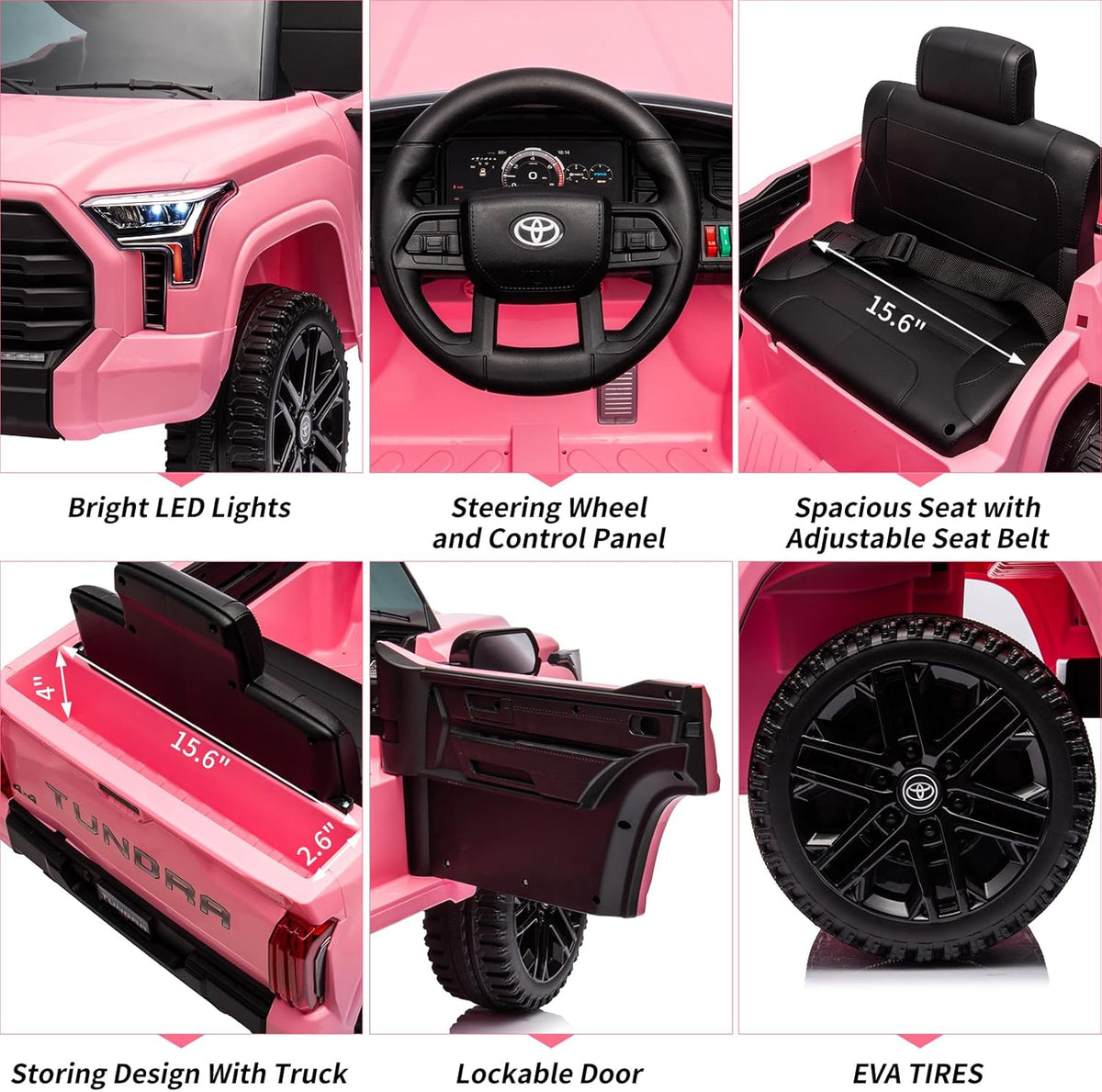 Electric Car for Kids, Licensed Toyota Tundra 12V Electric Truck, Off-Road Kids Car w/Remote