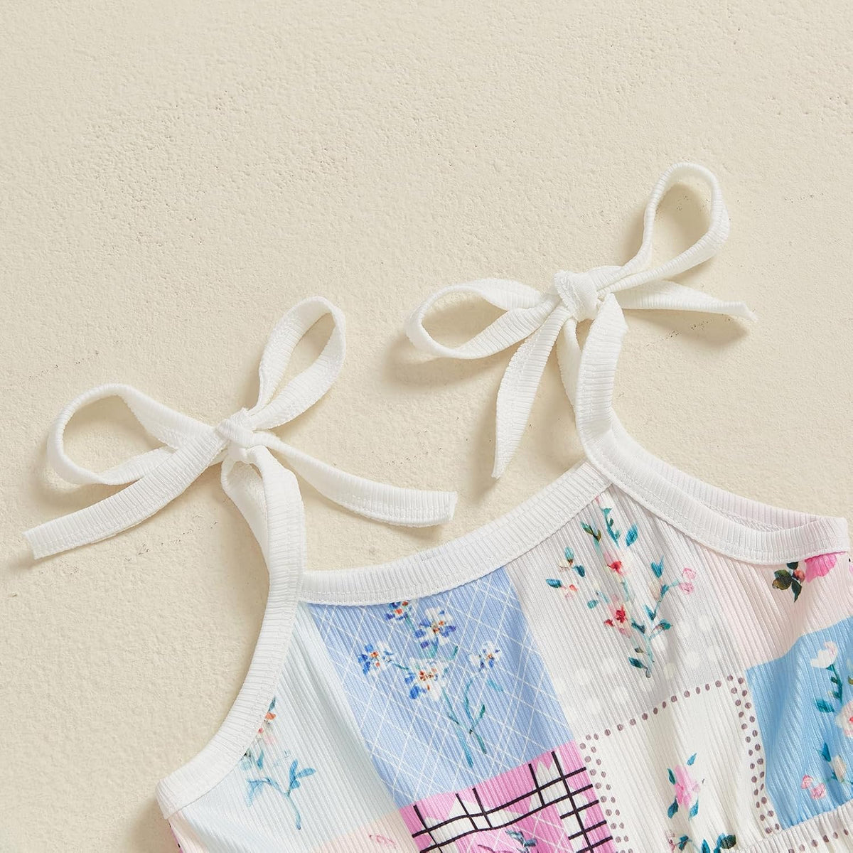 WZTYYDS Toddler Baby Girl Summer Clothes Floral Romper Tie-Up Strap Halter Jumpsuit Infant Summer