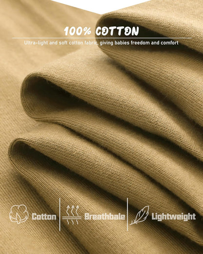 GFQLONG 4 Pack Toddler Boys and Girls Cotton Pants Lightweight Trousers, Kids Summer Casual Solid
