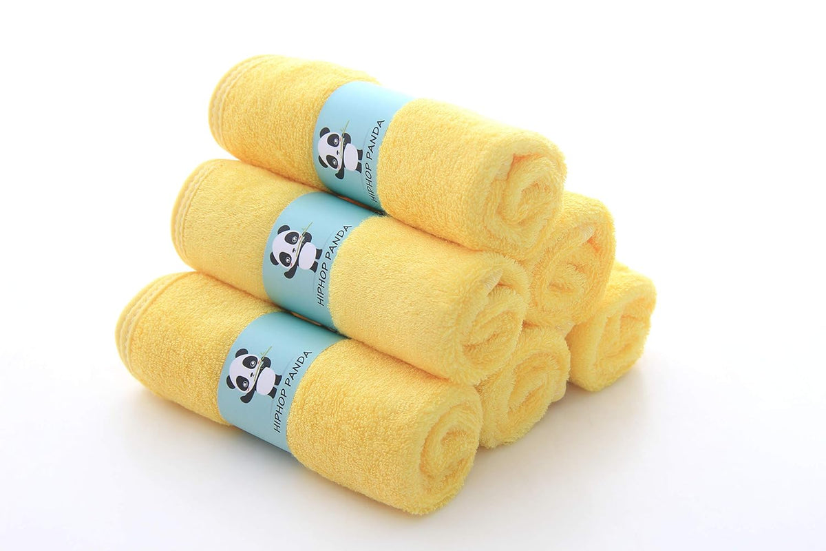 HIPHOP PANDA Baby Washcloths, Rayon Made from Bamboo - 2 Layer Ultra Soft Absorbent Newborn Bath