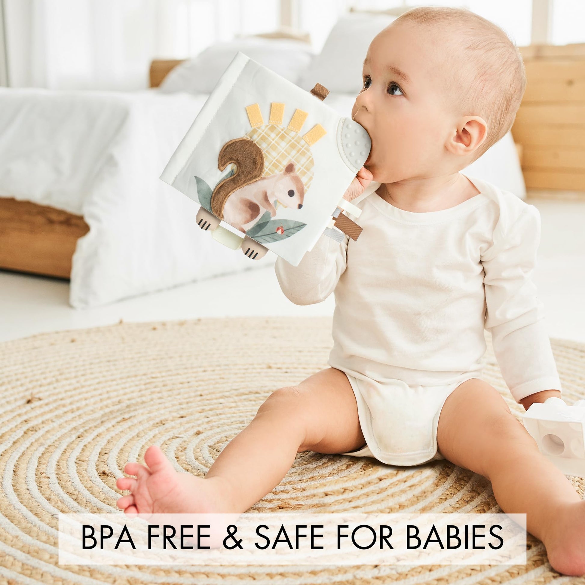 Soft Baby Book with Touch and Feel Pages - Cute Sensory Toy for Babies