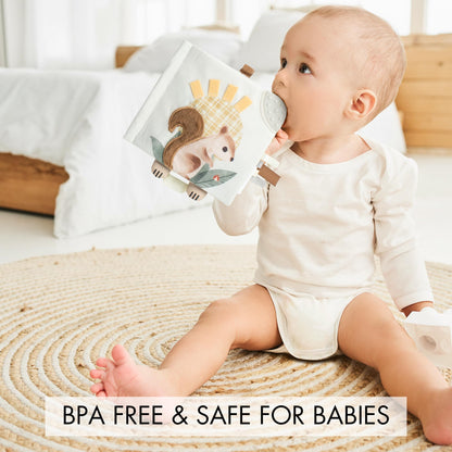 Soft Baby Book with Touch and Feel Pages - Cute Sensory Toy for Babies