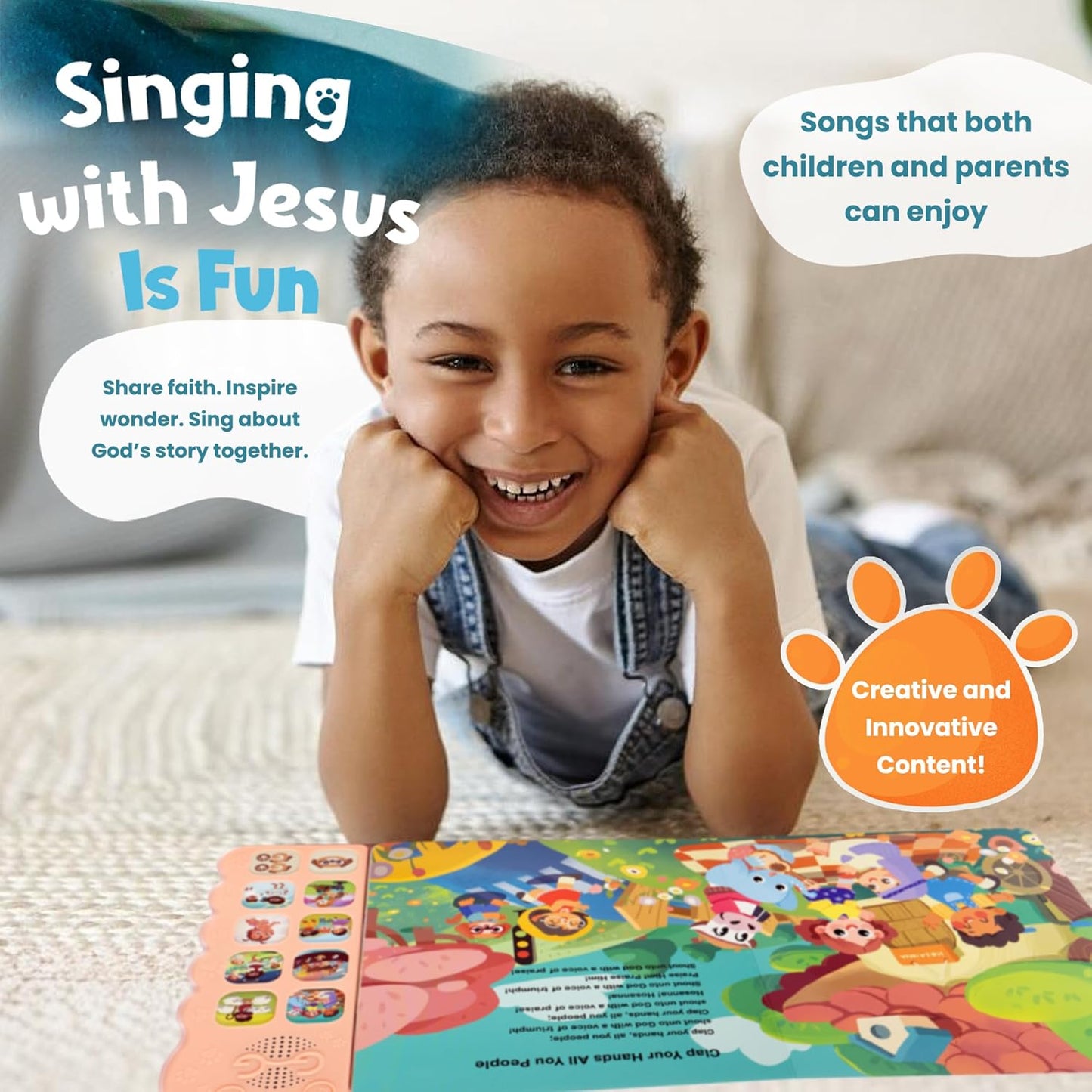 GO GO Songs of Creation and Praise: Christian Baby Books with 8 Songs, Singing Toy, Sound Play for