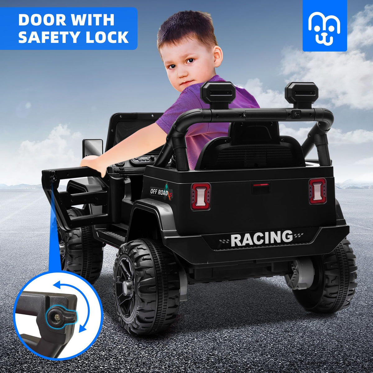 MINIATURE MOTORS 12V Kids Electric Ride on Truck Car Remote Control, Twin 35W Motors 3.5MPH Max