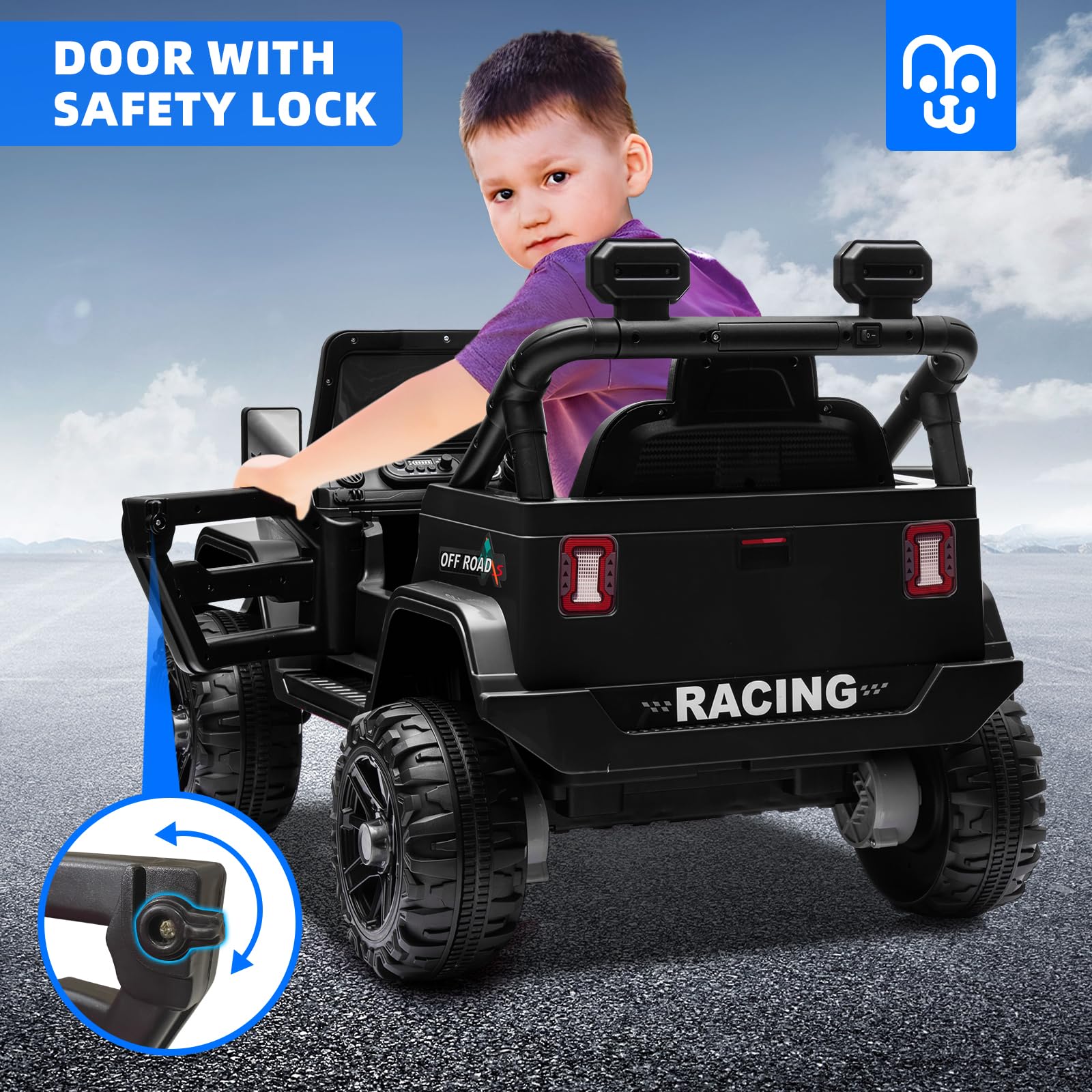 MINIATURE MOTORS 12V Kids Electric Ride on Truck Car Remote Control, Twin 35W Motors 3.5MPH Max