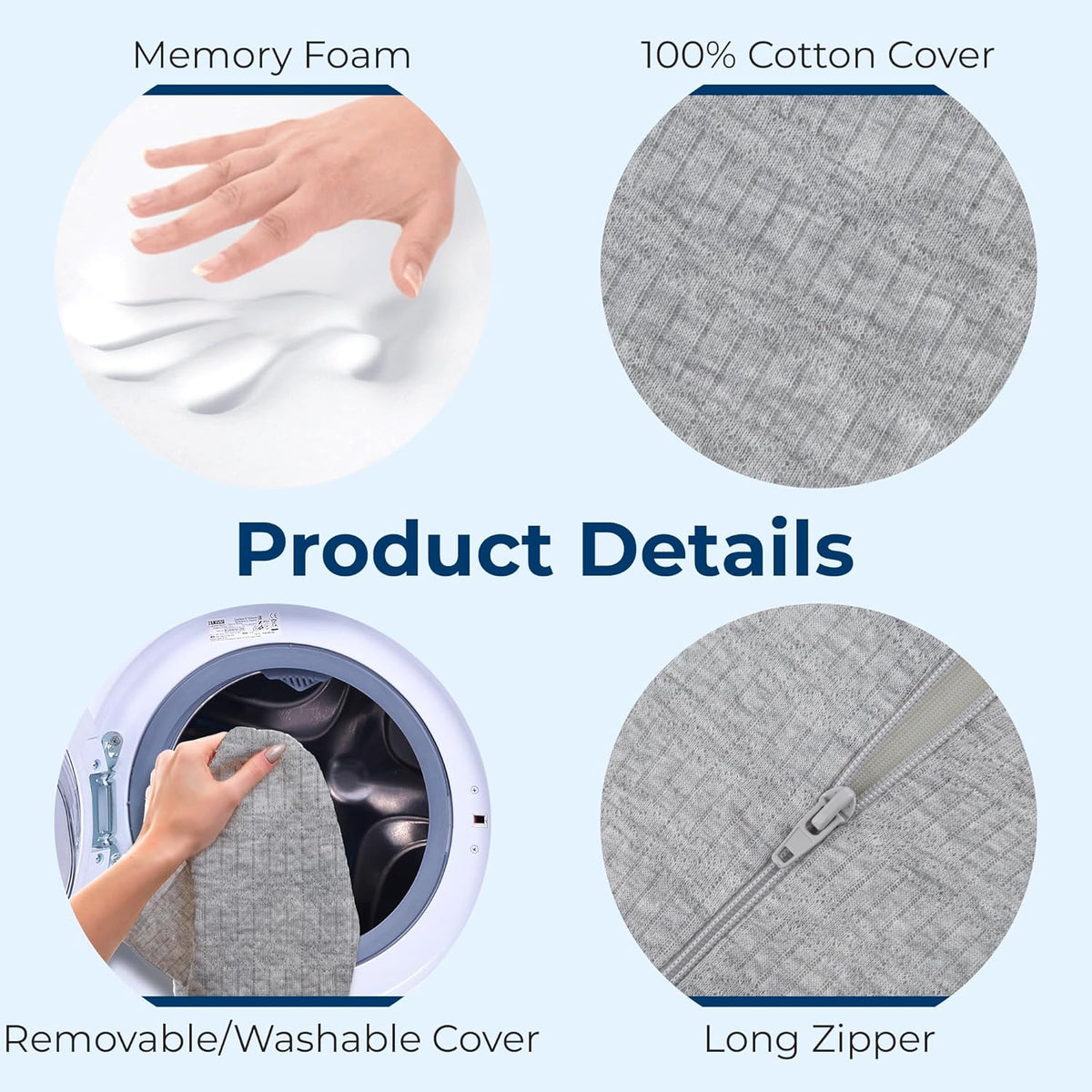 5 STARS UNITED Knee Pillow for Side Sleepers - Hip Pain Relief, Memory Foam Leg Cushion for Side