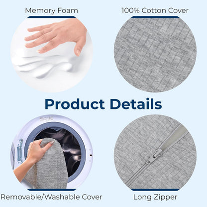 5 STARS UNITED Knee Pillow for Side Sleepers - Hip Pain Relief, Memory Foam Leg Cushion for Side