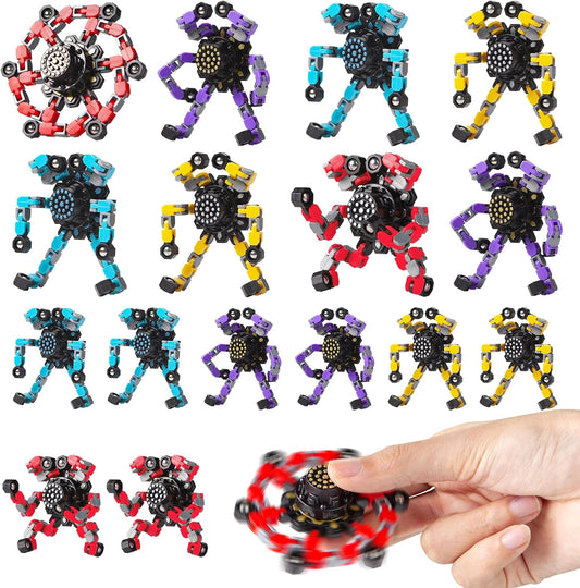 Transformable Fidget Spinners 16 Pcs for Kids and Adults Stress Relief Sensory Toys for Boys and