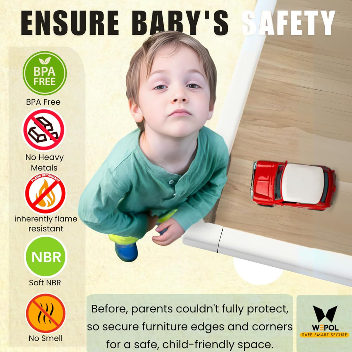 Table Edge Protector for Baby Proofing (18ft Edge+8 Corners) Baby Proof Corners and Edges Guard