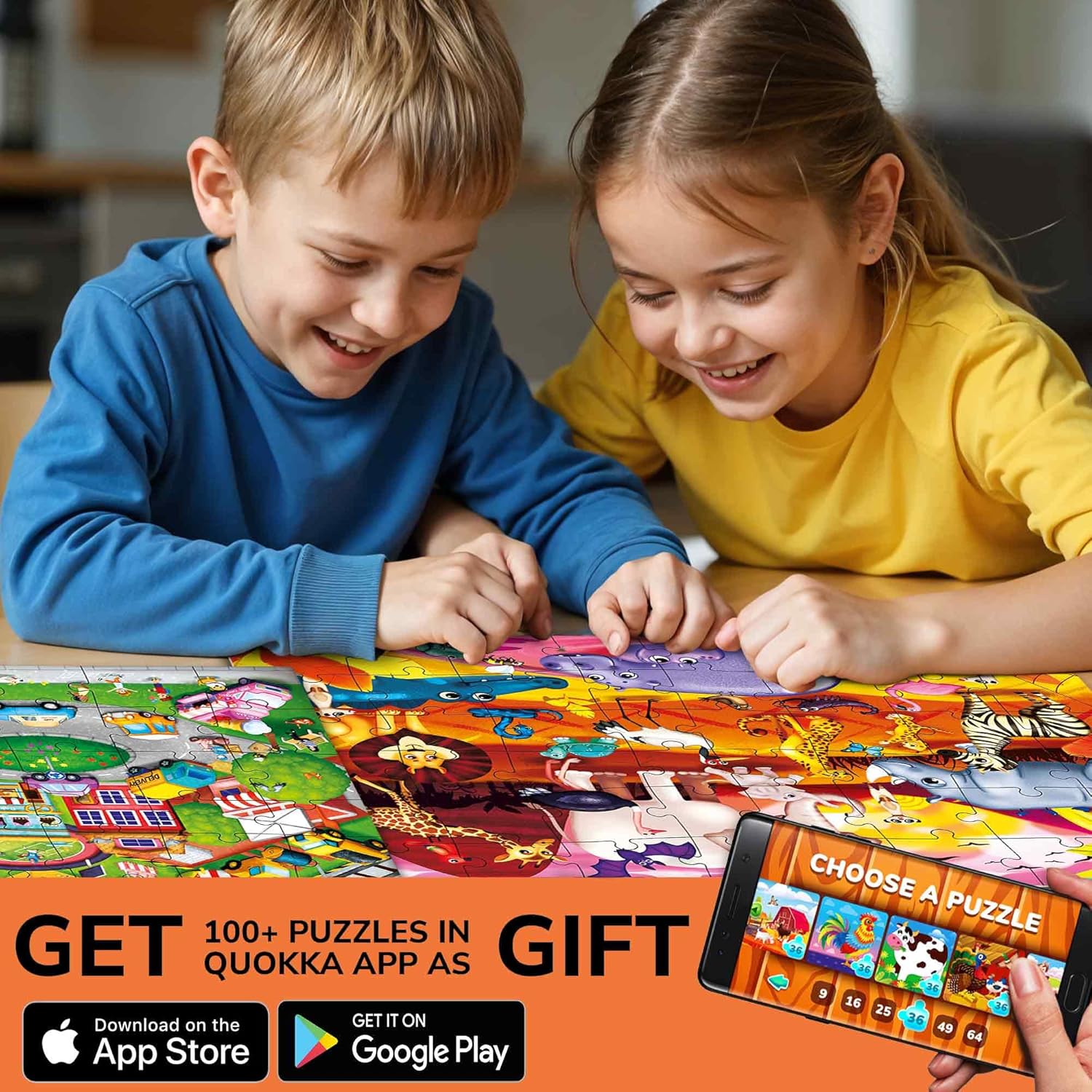 QUOKKA Puzzles for Kids Ages 4-6 – 4 x 48 Pieces Jigsaw Puzzles for Toddlers 2-4 – Children's Game