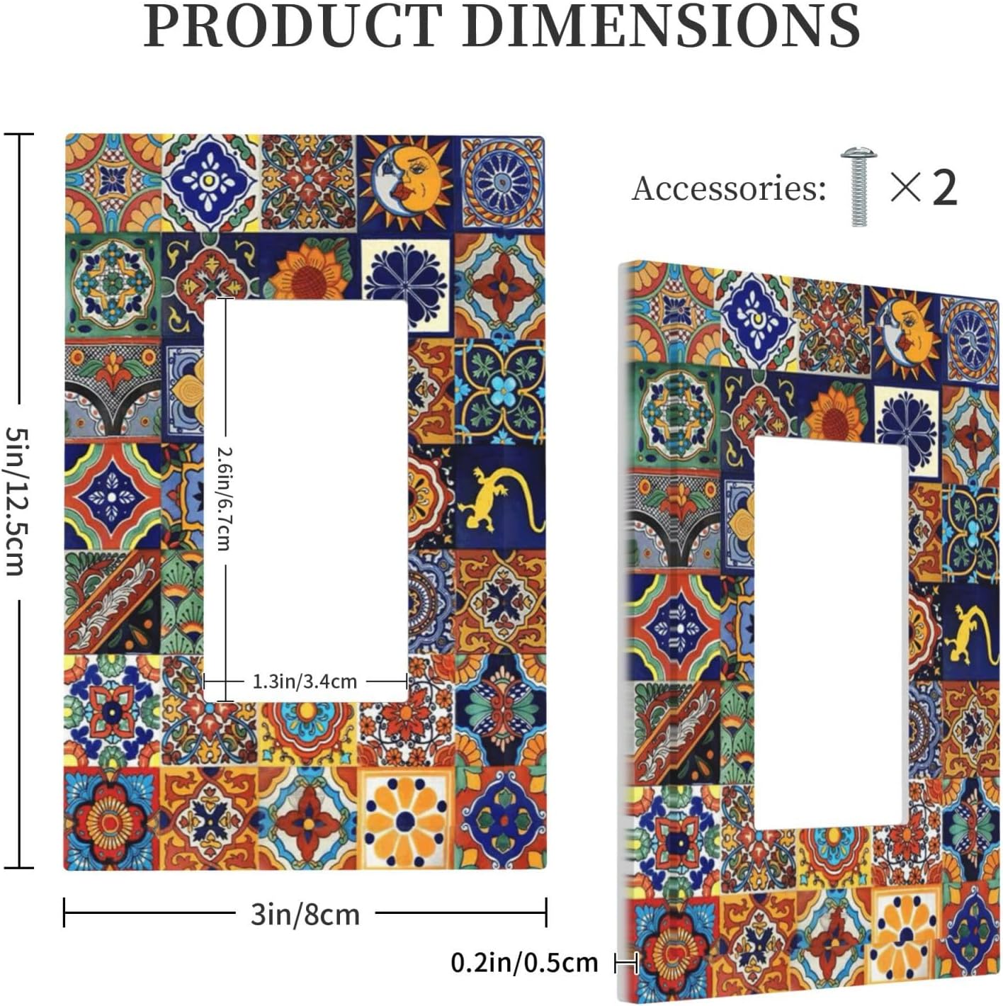 Talavera Mexican Tiles Traditional Color Decoration Print Decorative Outlet Covers 1 Gang Single