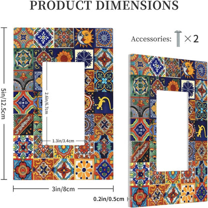 Talavera Mexican Tiles Traditional Color Decoration Print Decorative Outlet Covers 1 Gang Single