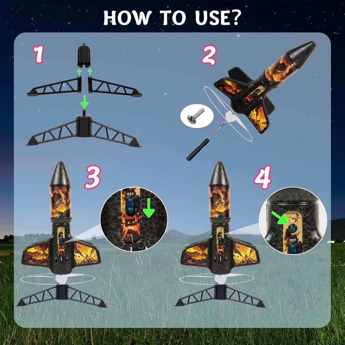 Rocket Launcher for Kids - 200 Ft of Flight Altitude, Model Rocket with Launch Set, Rockets Outdoor