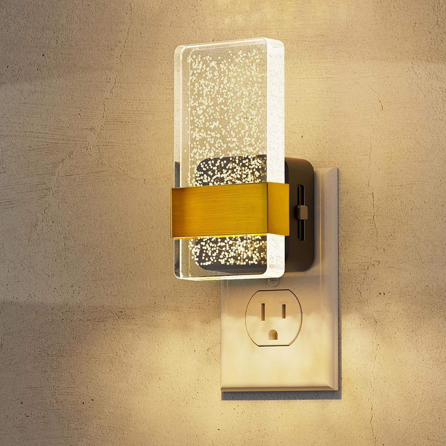 L LOHAS LED Night Light, Bathroom Night Lights Plug Into Wall with Dusk-to-Dawn Sensor, 0-100LM
