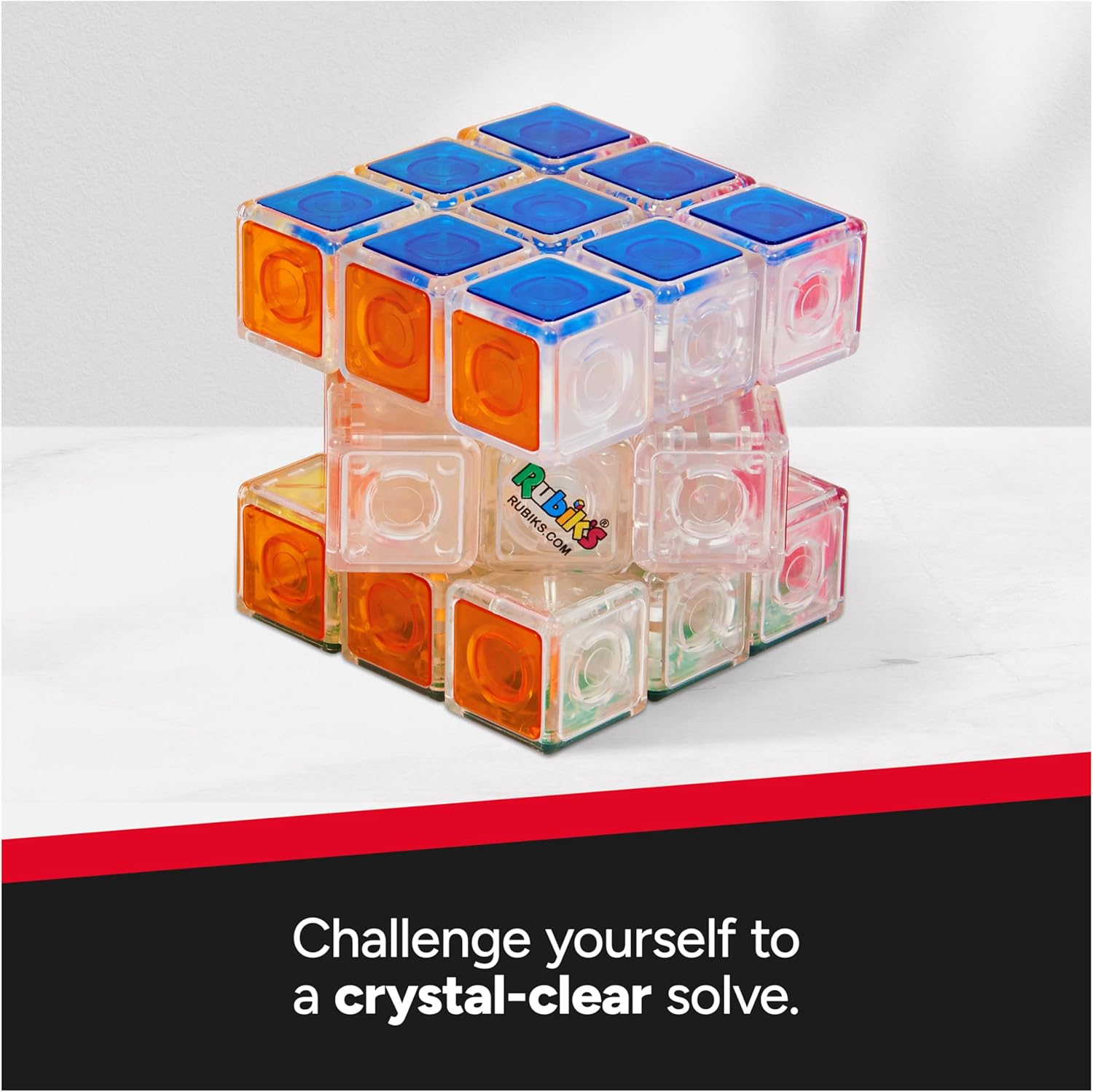 Rubik’s Crystal, New Transparent 3x3 Cube Classic Color-Matching Problem-Solving Brain Teaser