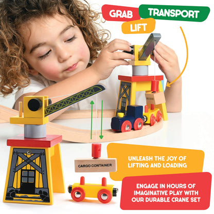 Play22 Wooden Train Set Toddler Toys - 38 Pieces Wood Train Track Set for Toddlers 3-4 Years with