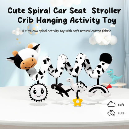 Spiral Car Seat Baby Toys 0-6 Months, Infant Carseat High Contrast Sensory Toys Hanging Stroller